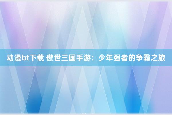 动漫bt下载 傲世三国手游：少年强者的争霸之旅
