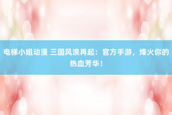 电梯小姐动漫 三国风浪再起：官方手游，烽火你的热血芳华！