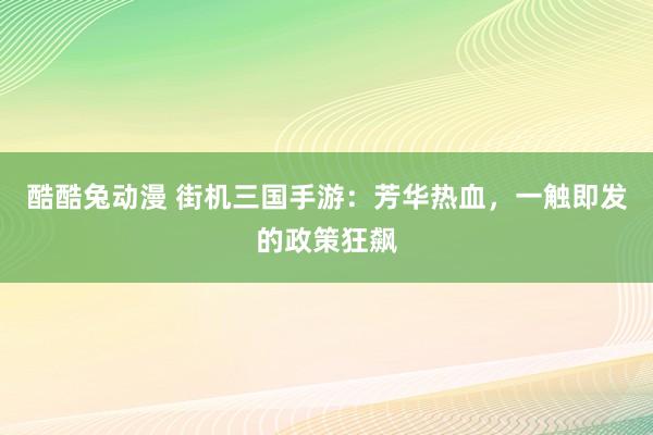 酷酷兔动漫 街机三国手游：芳华热血，一触即发的政策狂飙