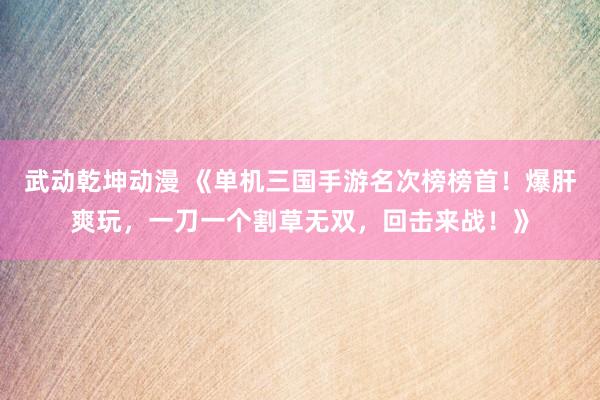 武动乾坤动漫 《单机三国手游名次榜榜首！爆肝爽玩，一刀一个割草无双，回击来战！》