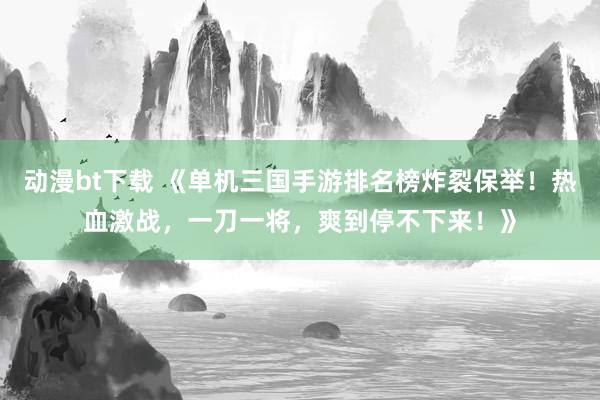 动漫bt下载 《单机三国手游排名榜炸裂保举！热血激战，一刀一将，爽到停不下来！》