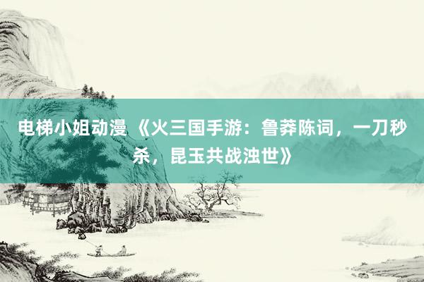 电梯小姐动漫 《火三国手游：鲁莽陈词，一刀秒杀，昆玉共战浊世》