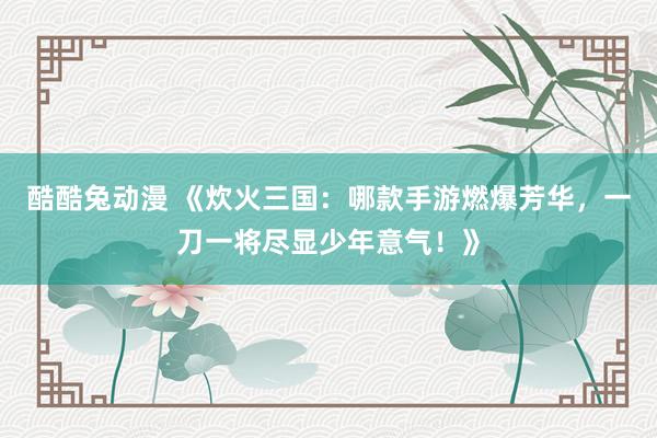 酷酷兔动漫 《炊火三国：哪款手游燃爆芳华，一刀一将尽显少年意气！》