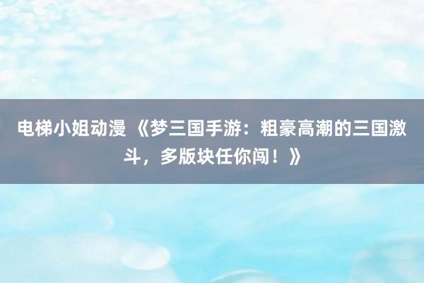 电梯小姐动漫 《梦三国手游：粗豪高潮的三国激斗，多版块任你闯！》