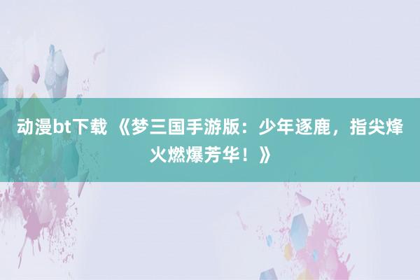 动漫bt下载 《梦三国手游版：少年逐鹿，指尖烽火燃爆芳华！》