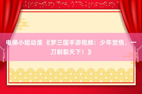 电梯小姐动漫 《梦三国手游视频：少年觉悟，一刀割裂天下！》