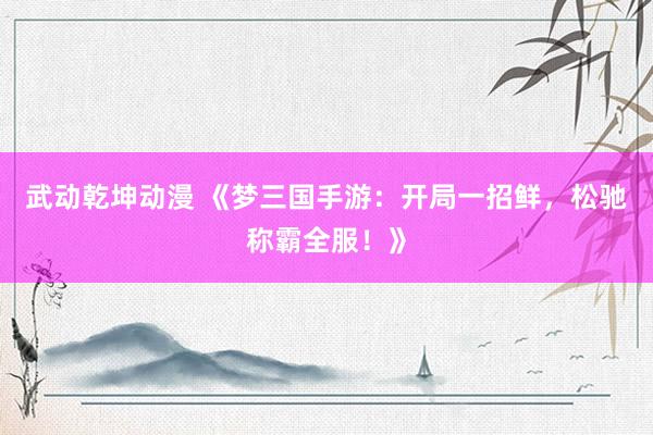 武动乾坤动漫 《梦三国手游：开局一招鲜，松驰称霸全服！》