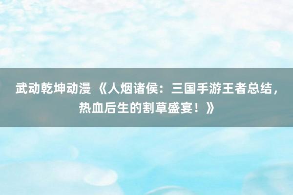 武动乾坤动漫 《人烟诸侯：三国手游王者总结，热血后生的割草盛宴！》