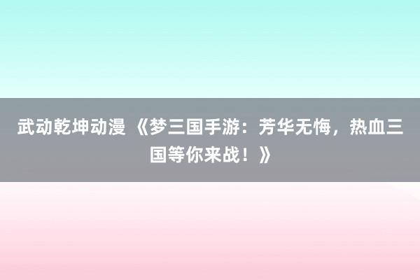 武动乾坤动漫 《梦三国手游：芳华无悔，热血三国等你来战！》